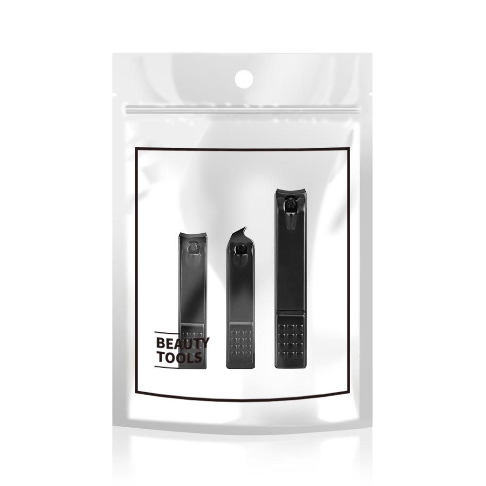 

Набор изогнутых кусачек и пилочки из углеродистой стали - Набор для маникюра из 3 предметов в электрофоретически черном цвете.