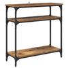 Console Table with Shelf Reclaimed Wood Look 75 X 29 X 75 Cm Wood Based Material