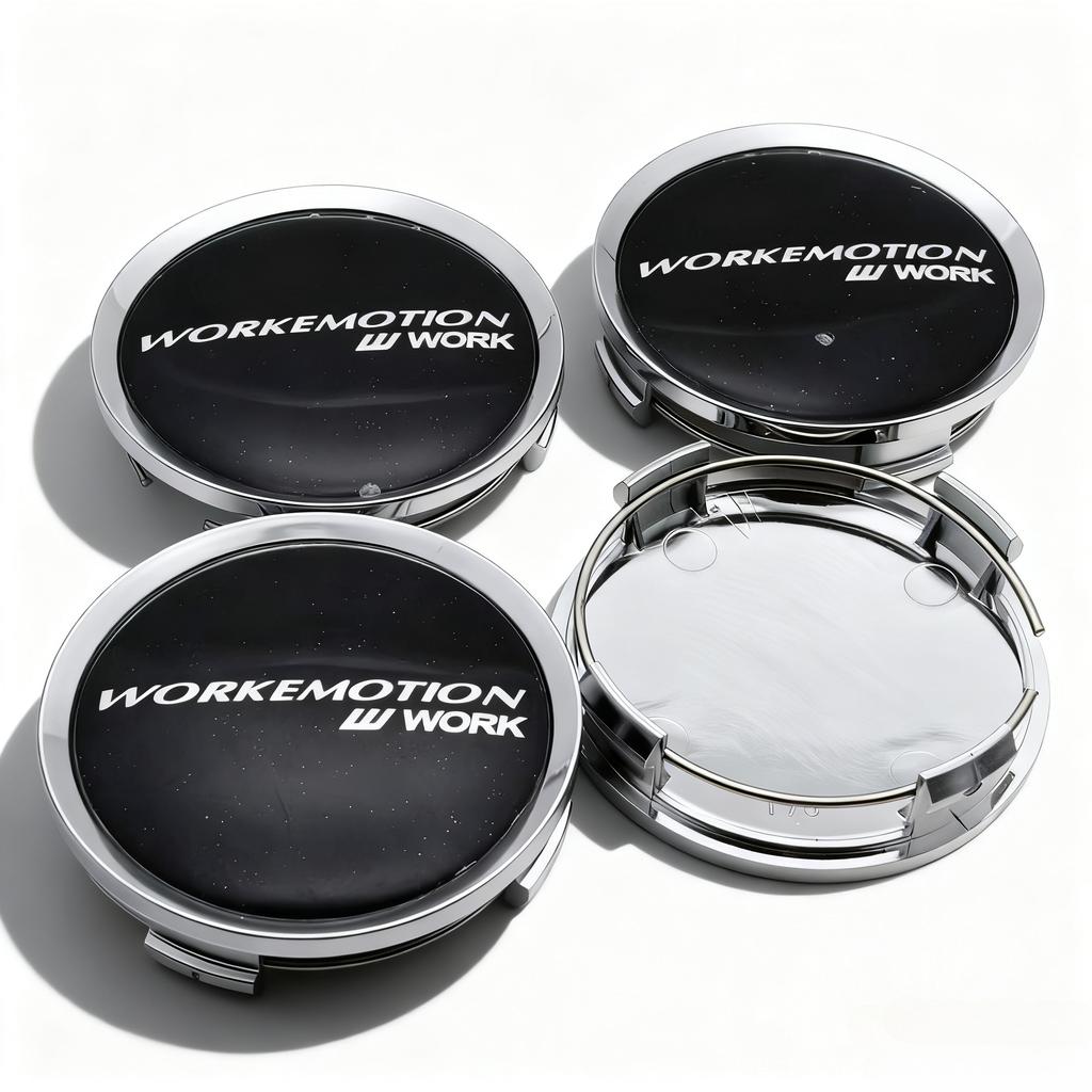 4pcs JDM W Work Emotion Logo Emblem Car Wheel Center Caps 74MM Clips 69MM Wheels Hub Dust Cap Rim Hubcaps Cover Car Accessories