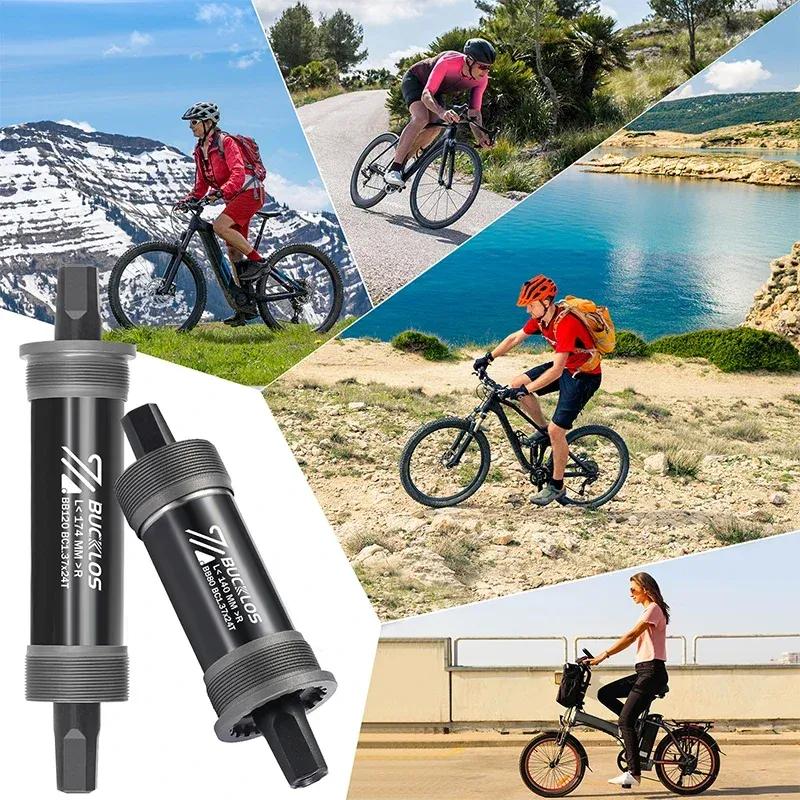 BUCKLOS Bike Bottom Bracket BSA BB68 Sealed Bearing Bicycle Square Threaded Bottom Bracket Hollow Axle 113/120/122.5/126/140mm