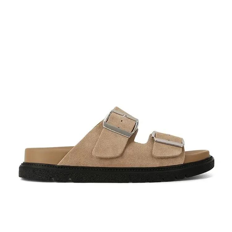 

Повседневные тапочки, модные пляжные женские сандалии, летние туфли на плоской подошве с застежкой-молнией, для ходьбы, новые пляжные шлепанцы, удобные шлепанцы с открытой пяткой 35