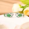 Female White Green Zircon Stone Snake Animal Hoop Earrings Vintage Fashion Silver Color Wedding  For Women