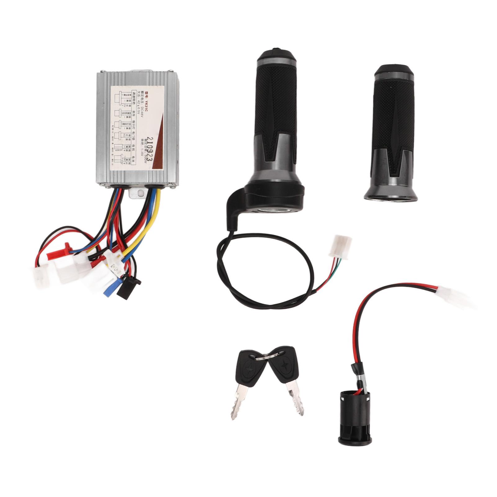 

48V 800W Brush Controller Silver Black Universal Throttle Twist Grips Electric Door Lock Set