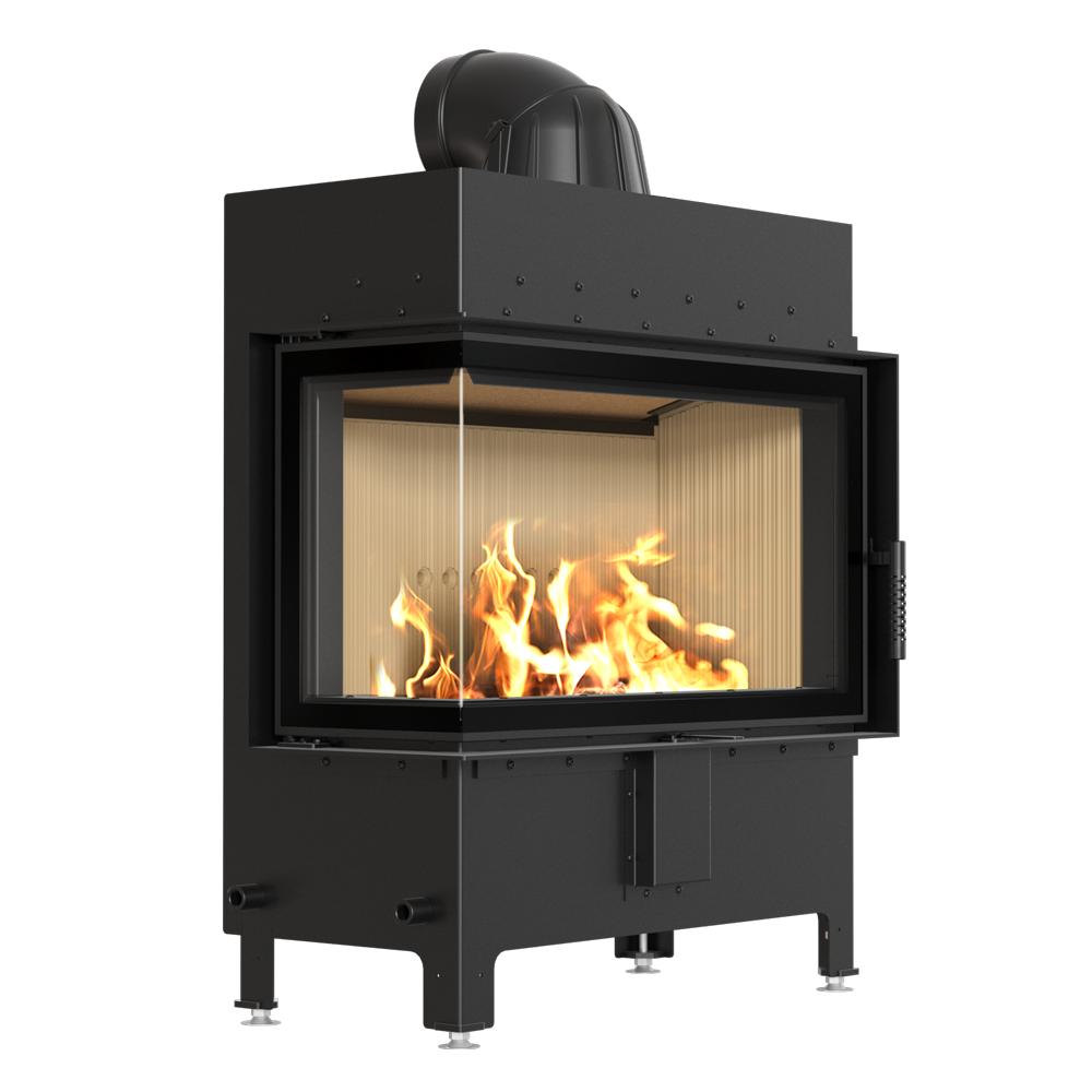 Steel Fireplace KRATKI LUCY Left 14 kW Ø 200