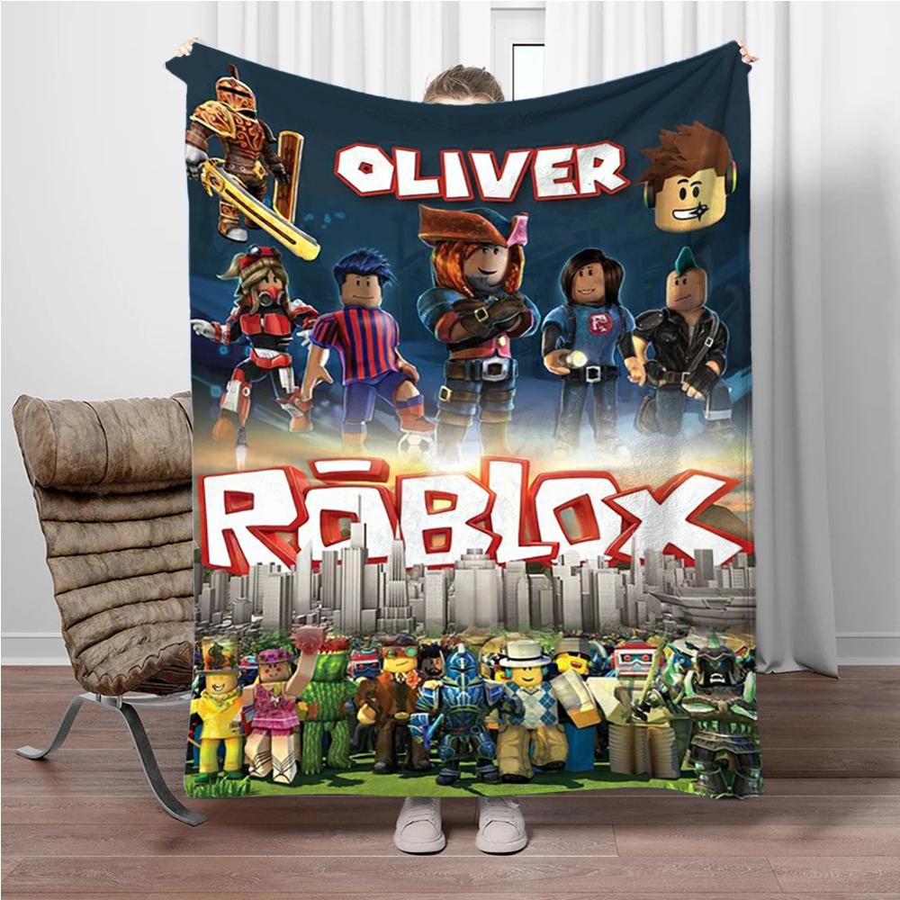 

3D RR-Robloxs Cartoon Game Flannel Blanket,Soft Throw Blanket for Home Bedroom Bed Sofa Picnic Travel Office Blanket Kids Gifts 75cmx90cm