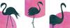 Set of Posters - Black Flamingos On a Pink Background PLN039