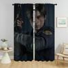 Partition Leon-Kennedy Verdunkelungsvorhänge für Wohnzimmer Vorhang Halloween Dekoration Tüll für Schlafzimmer Schattierungen Vorhänge 2 Stück