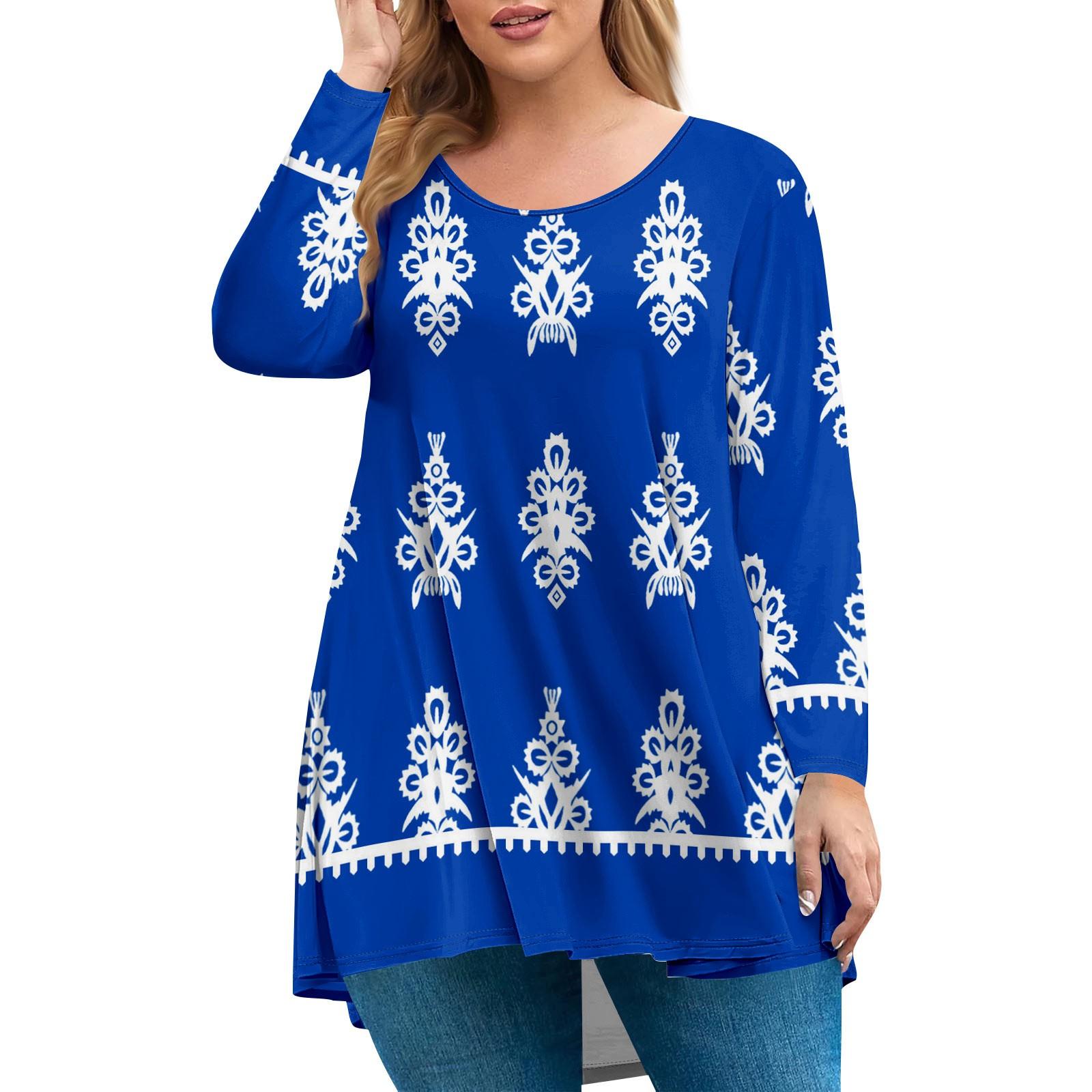 

Women s Plus Size Top, Garden Collar Long Sleeved Shirt, Fashionable Floral Print Casual Top XXL