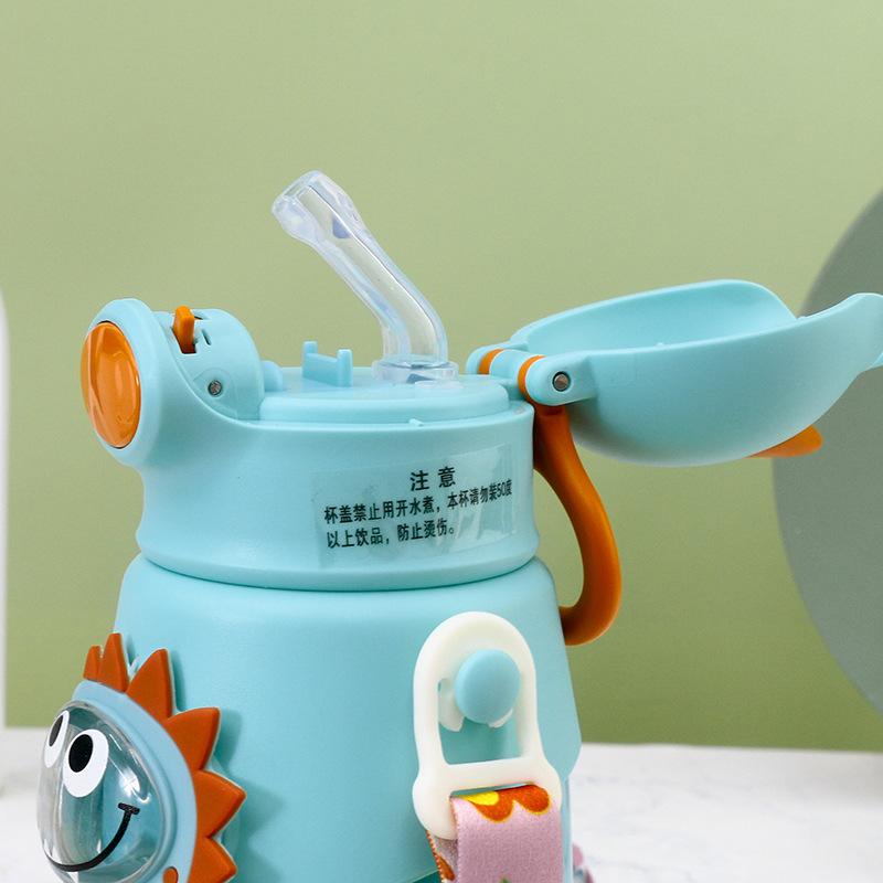Cute Water Bottle For Girls Portable Thermal Tumbler Children Straw Mug Kawaii Vacuum Flasks Sports Insulated Cup 500ml Thermos