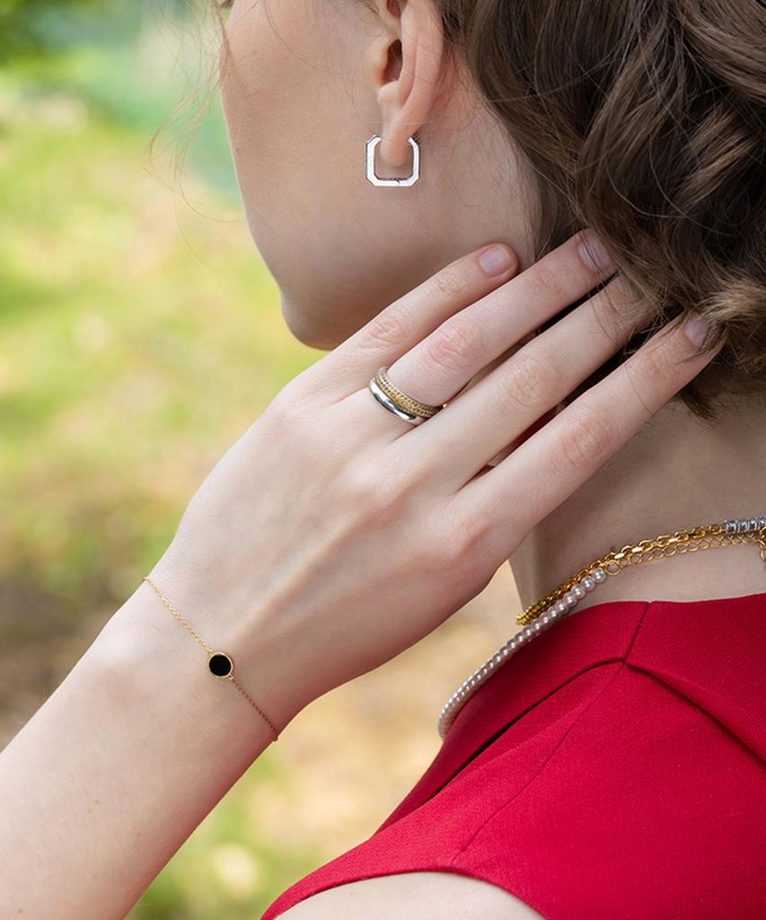 Begins Roca Mini Round Onyx Bracelet