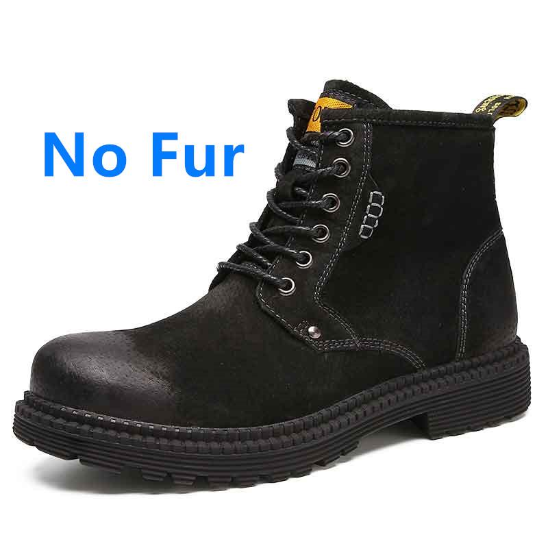 Brand Newest Winter Warm Men Snow Boots Genuine Leather Suede Boots Autumn Men Boots Casual Male Classic Black Sneakers Size 38-46