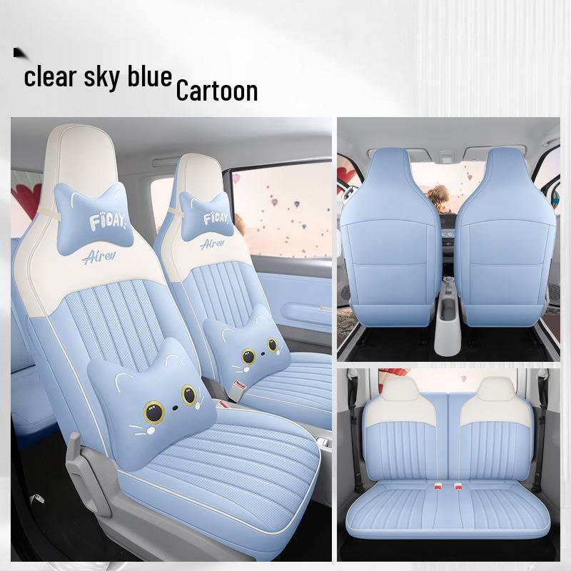 Wuling Sunny Universal Cartoon Leather Car Seat Cover, Full Surround for All Seasons.
