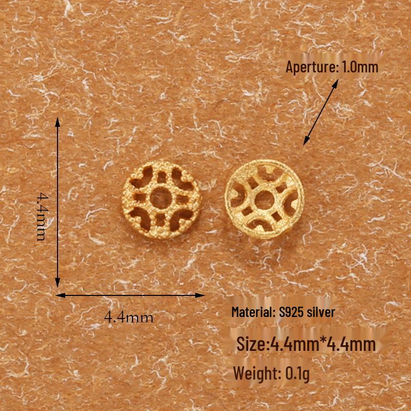 Gold-Plated S925 Sterling Silver Flower Bead Base Bracelet - Handmade DIY Jewelry Accessories