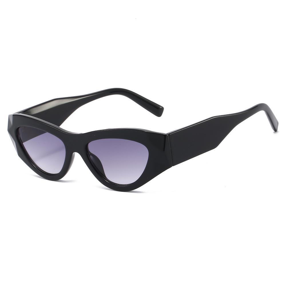 Cross-Border Cat-Eye Flat-Top Glasses with Contrasting Colors: European/American Style, Floral Wide Temples, Trendy Fashion Frame