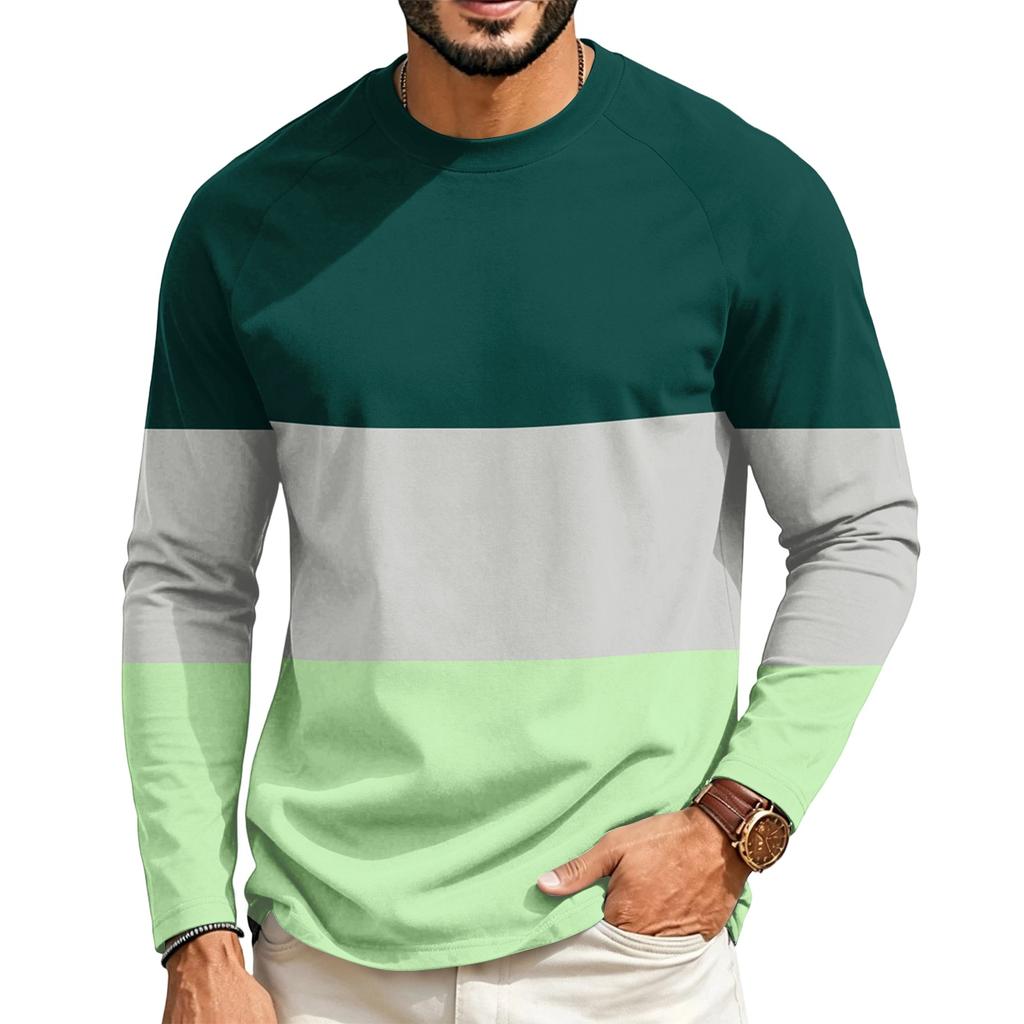 Herren Raglan Langarm T-Shirt mit Rundhalsausschnitt Lässiges T-Shirt für den Alltag