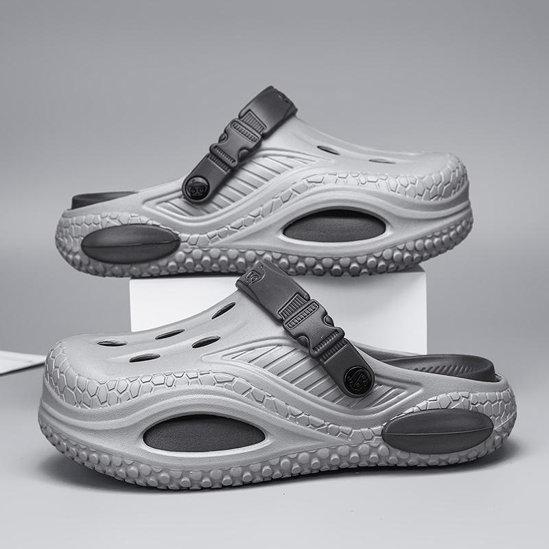 New Summertime Mens Slide Shoes Eva Hole Mens Mules Anti-Skid Slide Shoes Thick Soft Platform Slide Stylish Plush Comfort Mens Sandal Shoes Shoe