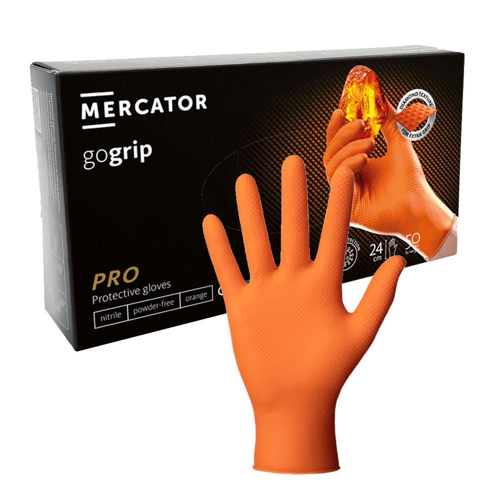 Mercator Gogrip Orange Nitrile Gloves 50 Pcs