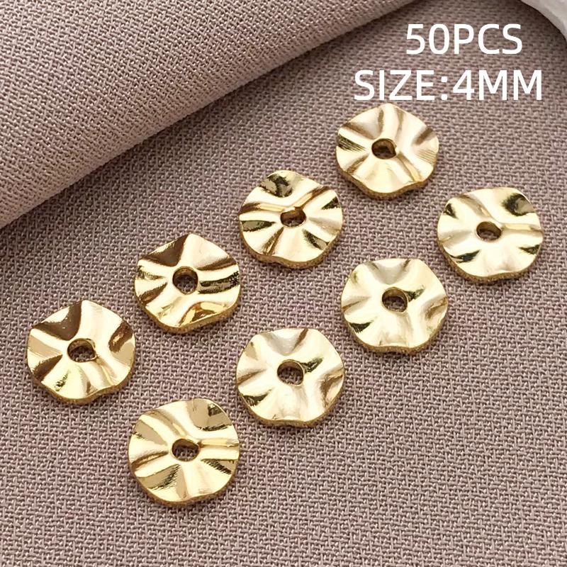 10-100Pcs Stainless Steel Gold Spacer Beads For Bracelet Jewelry Making Diy Flat Round Loose Beads Handmade Jewelry Supplies Cra