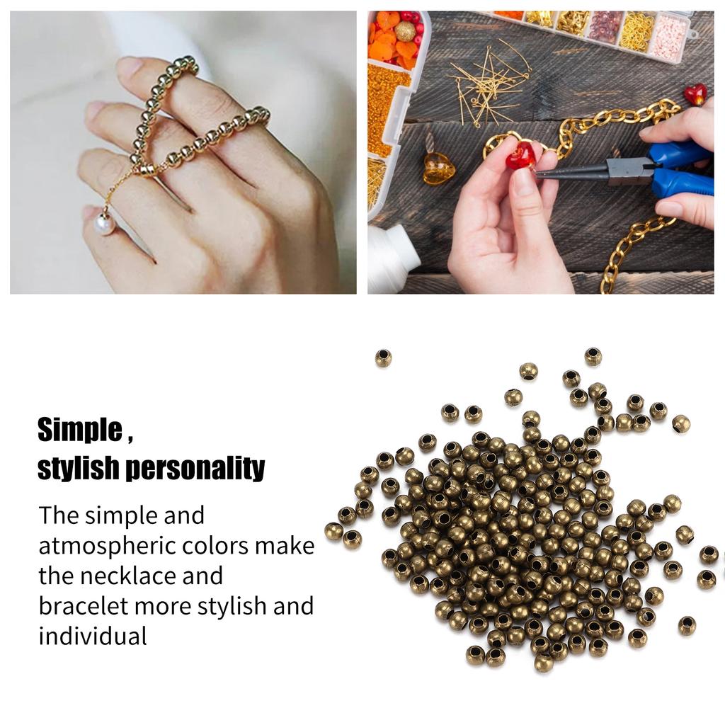 200 Pezzi Perline per Gioielli Materiale Semplice Bracciale Collana Accessori Perline Separatori per Gioielli Fai da Te Bronzo