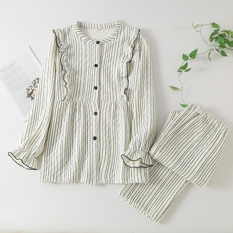 Piżama ciążowa z bawełny powietrznej: Jesień/Zima Czysta Bawełna Styl Do Karmienia Piersią Po Porodzie, Dostępne Rozmiary Plus