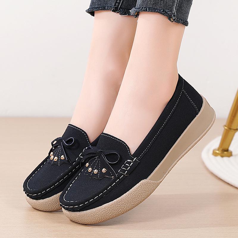 Femmes mocassins Penny mocassins décontracté blanc infirmière chaussures pois doux appartements noir conduite chaussures de marche pour les femmes