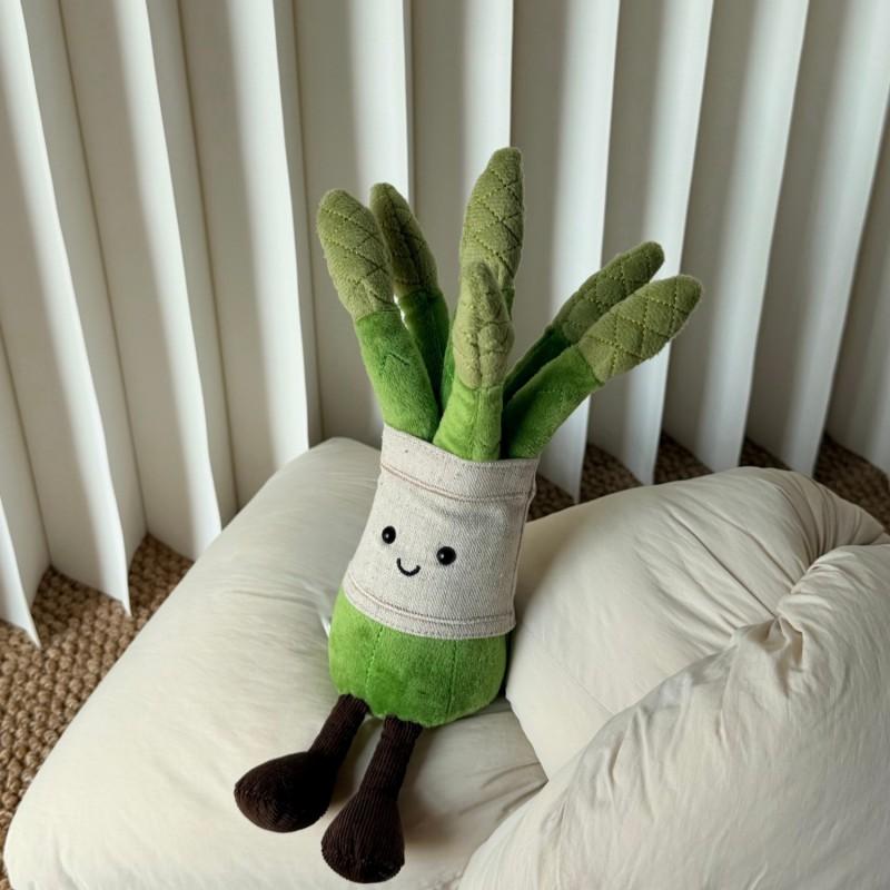 Adorable Green Asparagus Plush Toy Soft Stuffed Doll Plant Series Cute Gift Teens Adults