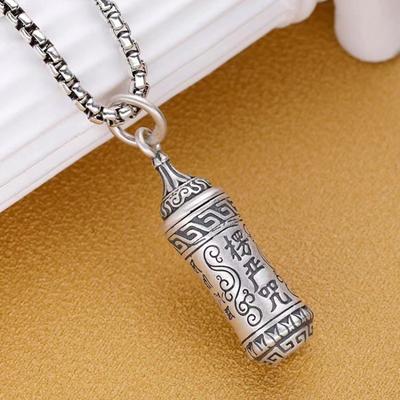 Collier pendentif Vintage Shurangama Mantra roue de prière pour hommes, bijoux amulette personnalisés