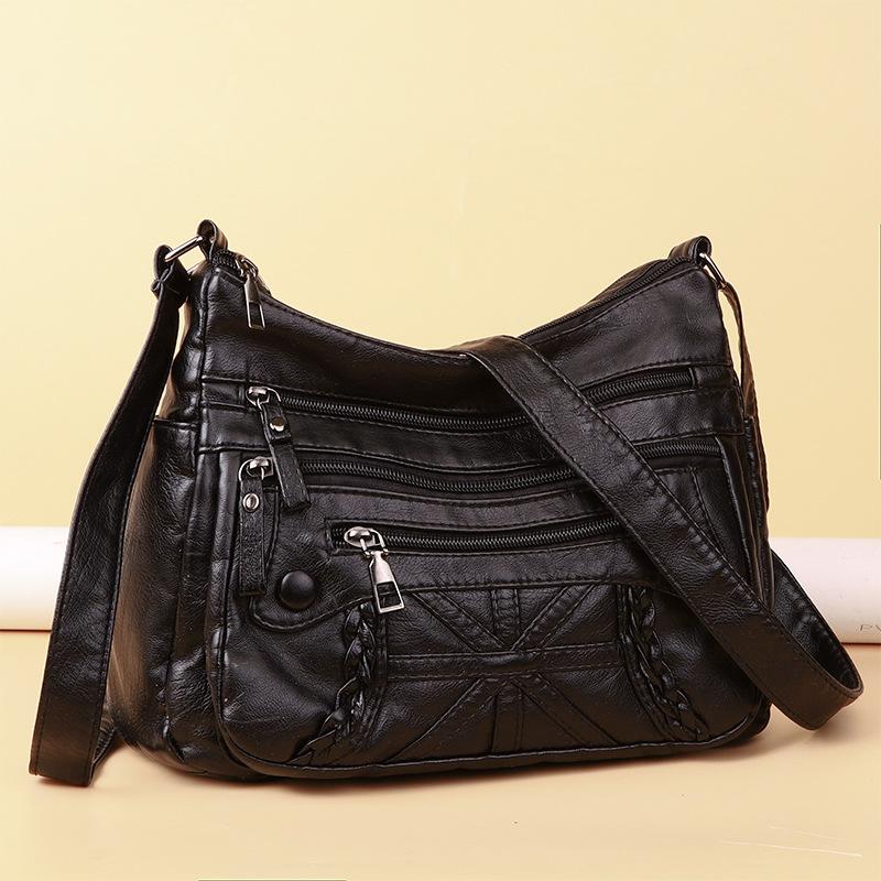 New messenger bag mother bag women's casual simple fashion multi-compartment soft leather shoulder bag