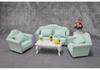 1:12 Dollhouse Miniature Furniture - Green Sofa Three-Piece Set for Living Room
