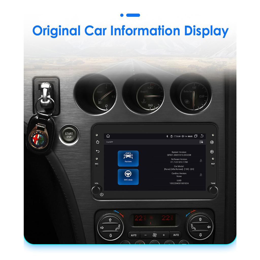 Hizpo Carplay 4G 2Din Android 13 Autoradio Für Alfa Romeo Brera Spider 159 Sportwagon Multimedia Video Player Navigation Intelligentes GPS Autoradio