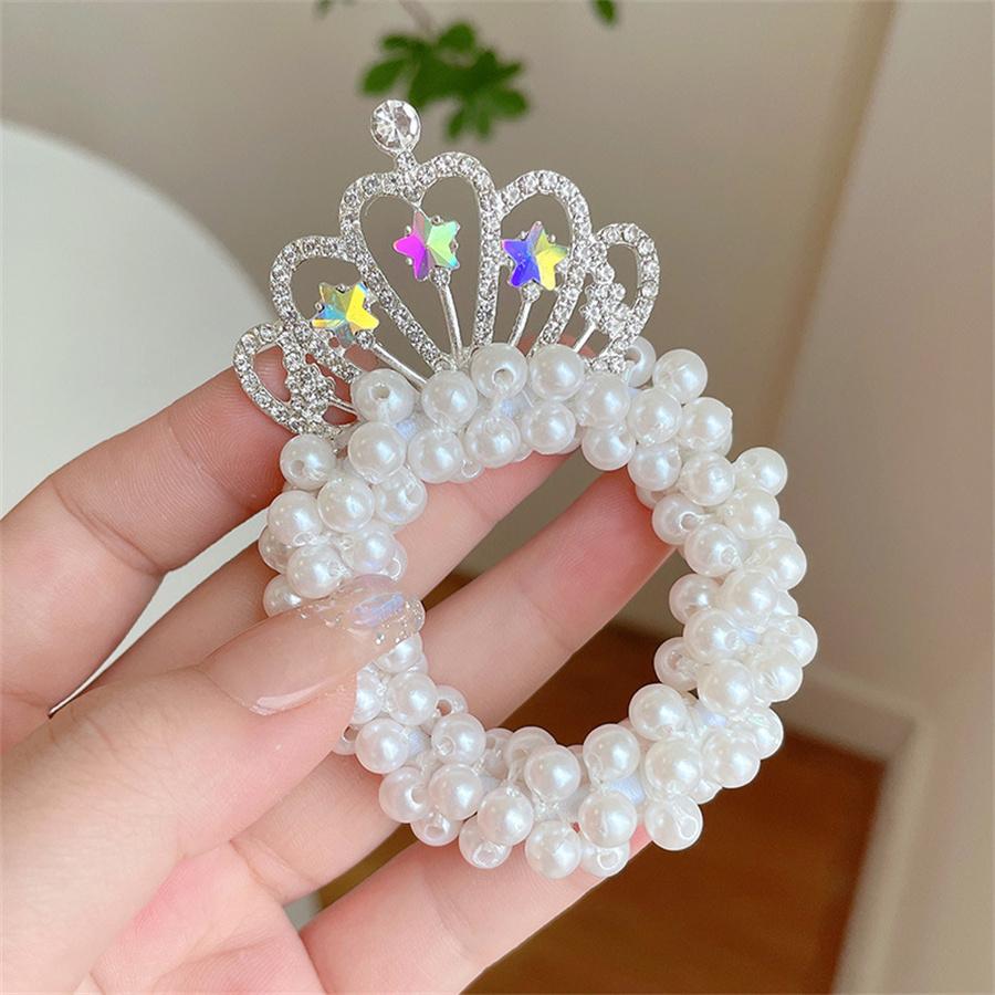 Kristall Kinder Stirnband Kopfschmuck Prinzessin Perle Haarnadel Krone Blumenmädchen Haargummi Haarreif Haaraccessoires