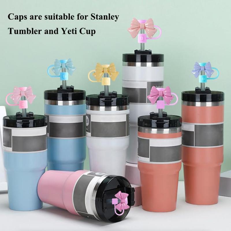 Bow Straw Cover Silicone Straw Covers Cap For 30&40 Oz Tumblers Reusable Straws Cute Tumbler Straw Topper Accessories