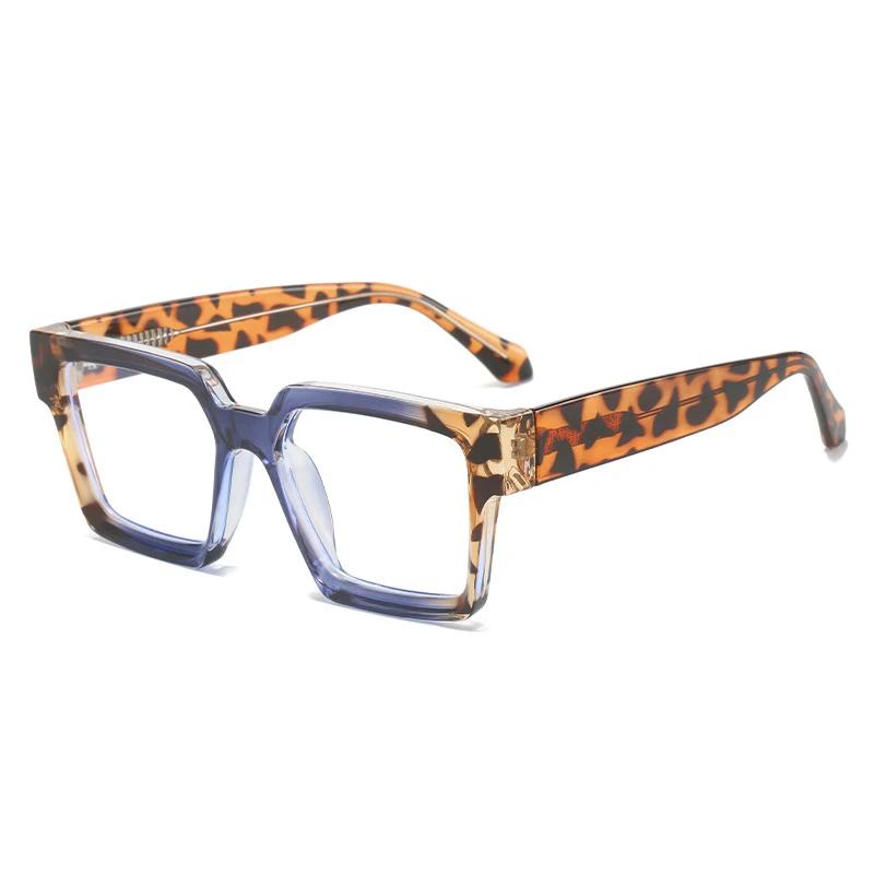 SHAUNA Fashion Square Candy Color Brillengestell Damen Federscharnier Anti Blaulicht Optische Brille Herren Leopard Retro Rahmen