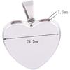40pcs 24.7mm Heart Cabochon Settings Stainless Steel Bezel Pendant Trays DIY Neclace Base Blanks for Jewelry Making Supplies