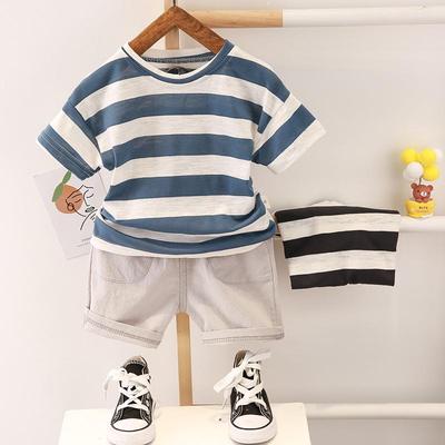 Jungen Sommer 2022 T-Shirt - Lässig gestreiftes Kurzarm für Kinder