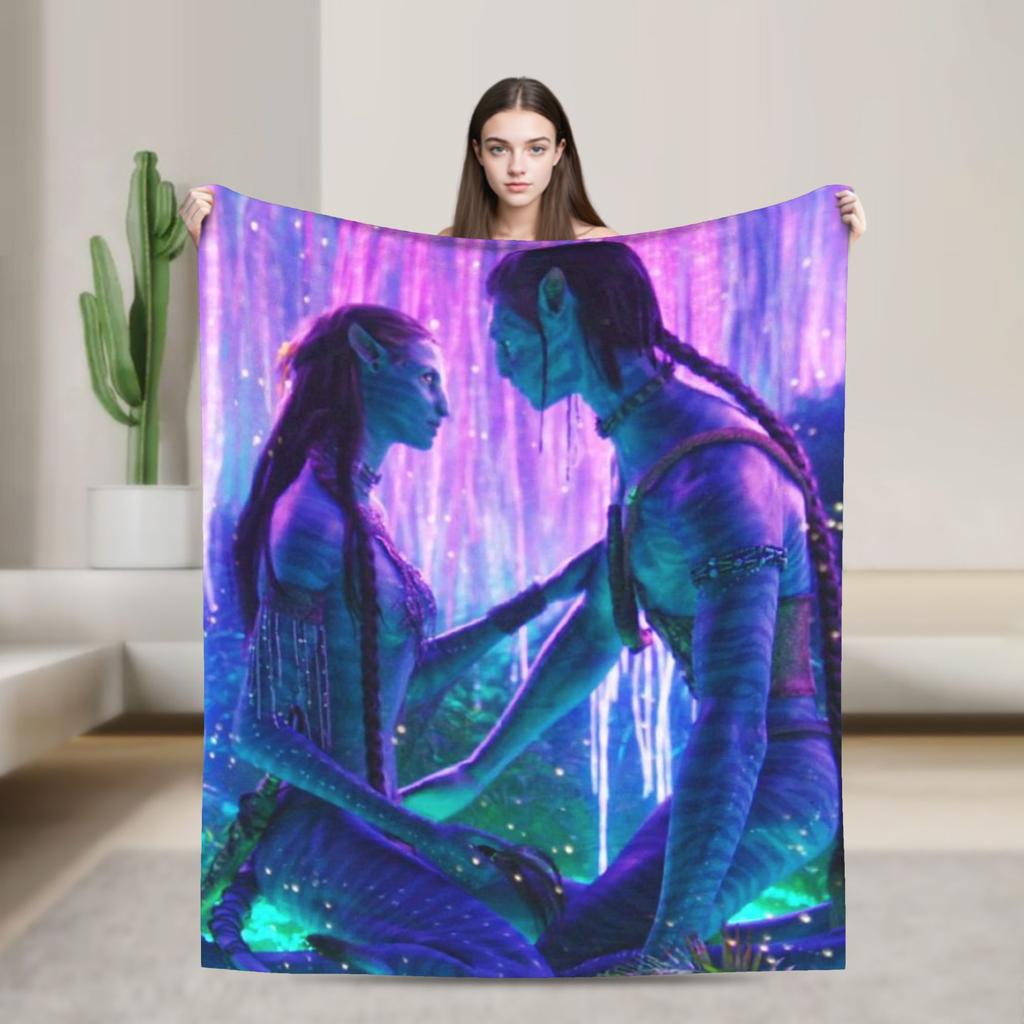 Avatars The Way Of Water Movie Poster Flannel Blanket Boy Soft Cozy Throw Blanket Winter Living Room Bedspread Sofa Bed Cover