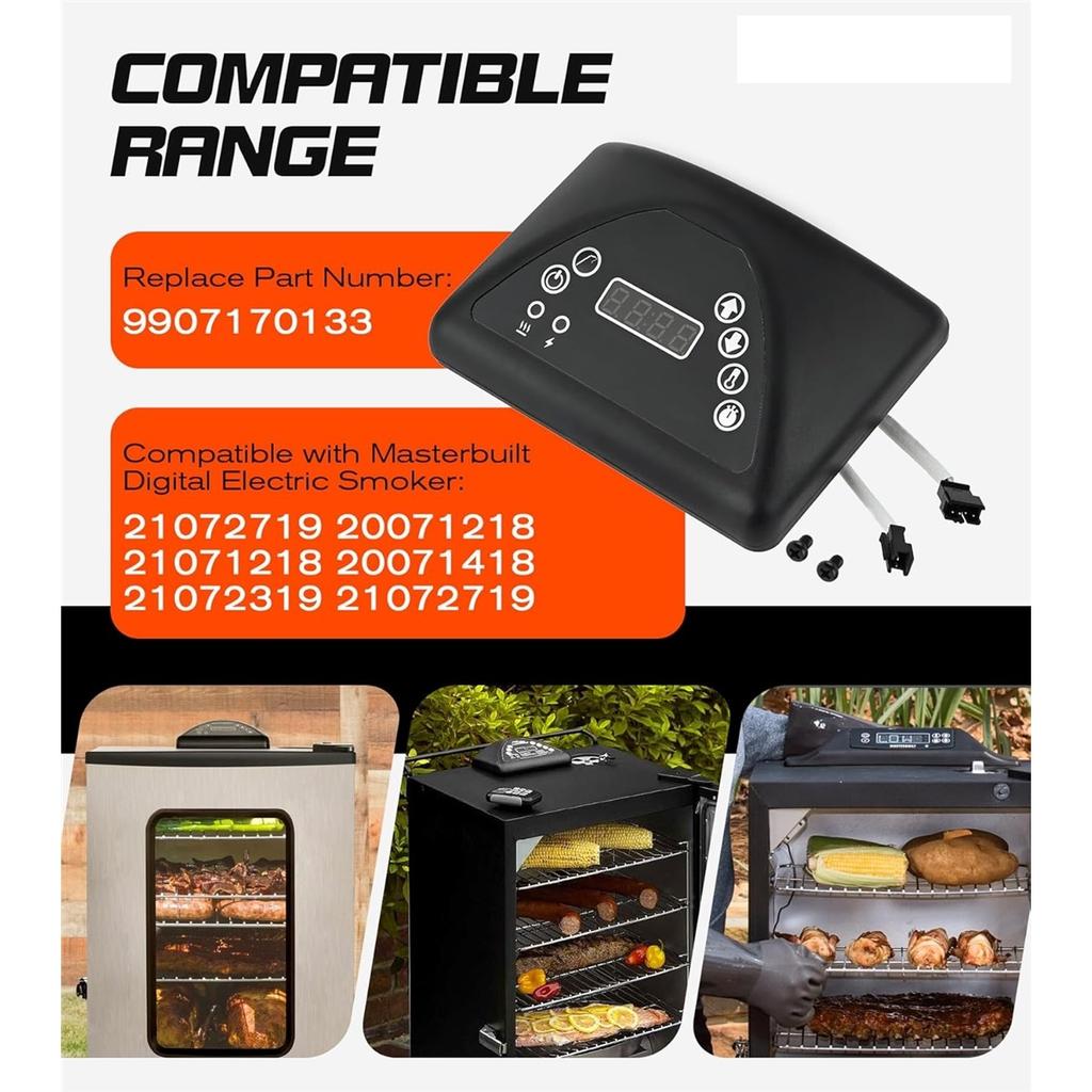 9907170133 Digital Control Panel LED Display for Masterbuilt MB2107-1218/2319/2719 Electric Smoker Grill Models Controller