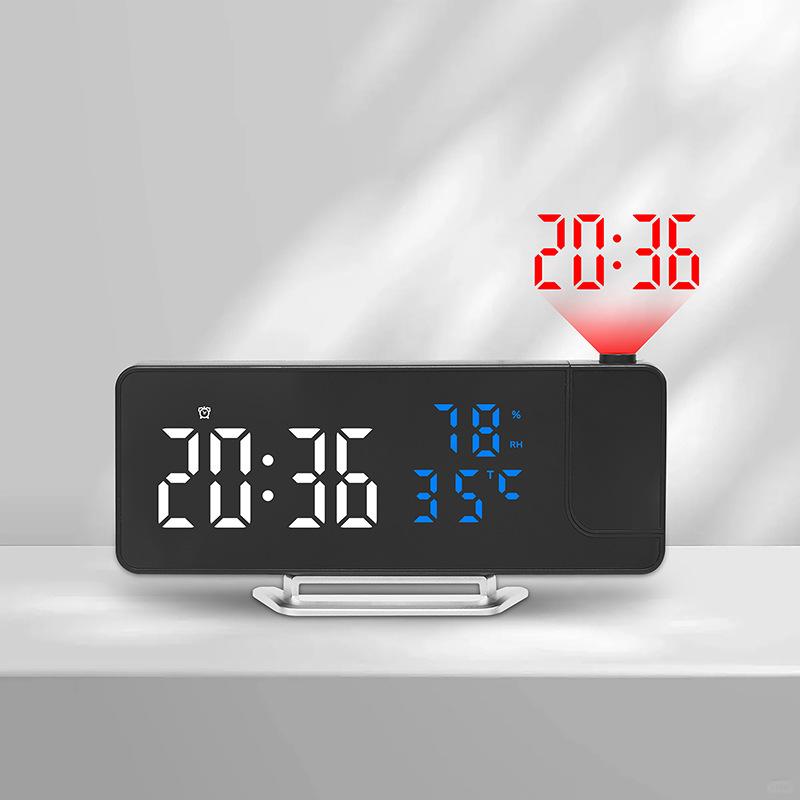 Multifunctional Clock Temperature and Humidity Projection Clock Mirror LED Clock Bedside Alarm Clock Good Product 675