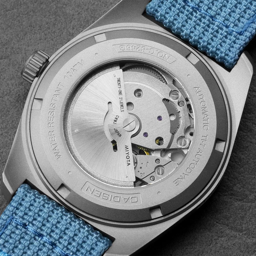 CADISEN TI-7 Autodyne Titanium Steel Automatic Mechanical Canvas Wristwatch Japan MIYOTA 8215 100M Waterproof Gift Man Watches