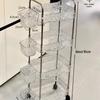 Miling Transparent 4-Tier Storage Cart with Hanging Baskets