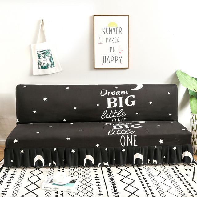 Moderne Blumenserie Sofabezug mit Rockkante für Klappsofabezug ohne Armlehne All-inclusive Elastischer Überwurfschutz