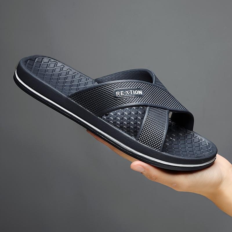 

Мужские модные однотонные дышащие тапочки с открытым носком, нескользящие прочные сандалии из ЭВА для активного отдыха и повседневной удобной обуви 45 синий