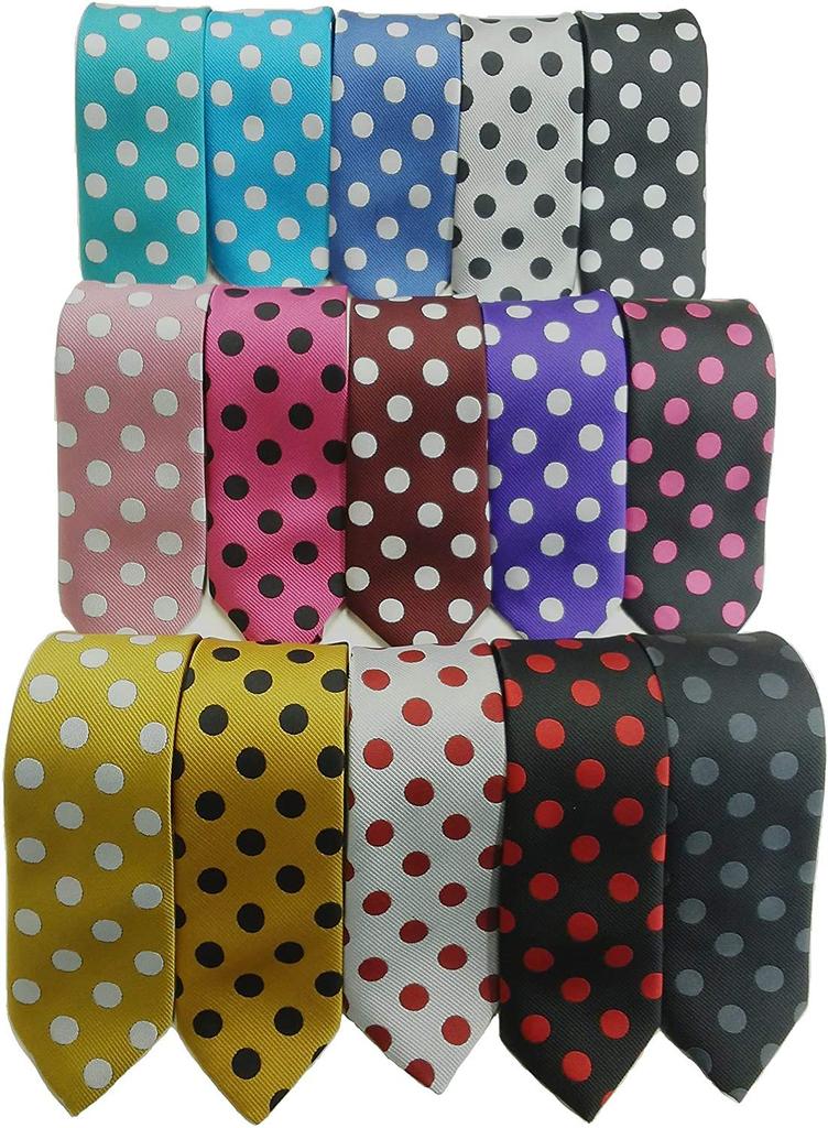 [HANG OVER] Long-selling product [Made in Japan] 6cm large polka dot tie (TurquoiseWhite)