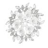 Fashionable Women's Pearls Flower Brooch With Gold or Silver Tone Finish Adds A Touch Of Elegance To Any Ensemble
