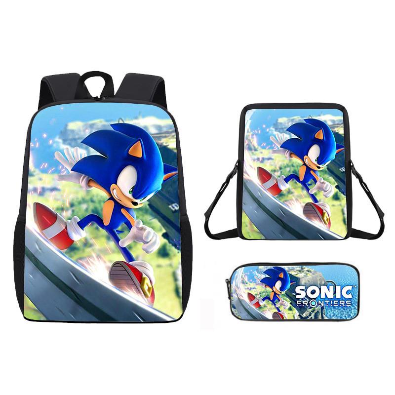 Children Cartoon Pattern Breathable Backpack Three Piece Set