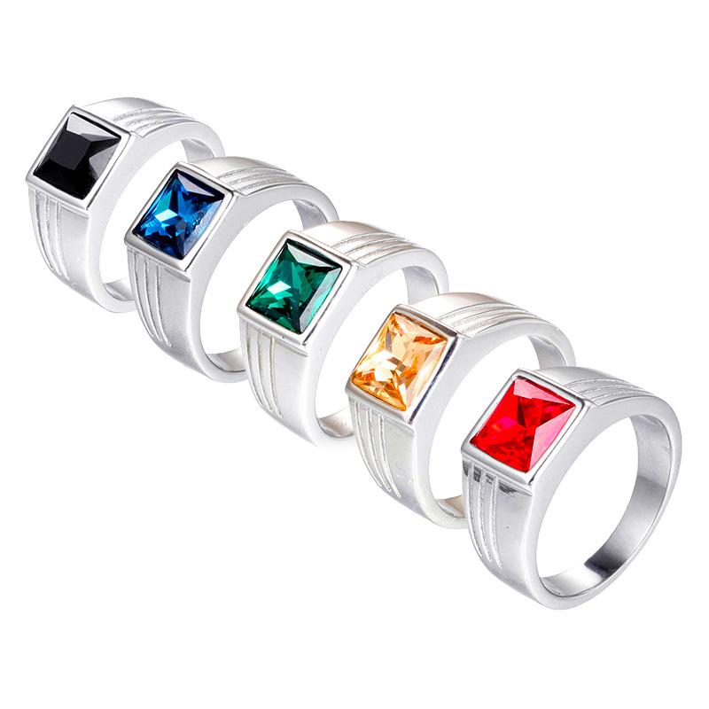 Personality High Quality Big Stone Rings for Men Women Punk Hip Hop 316L Stainless Steel Ring Fashion Jewelry Gifts Dropshipping