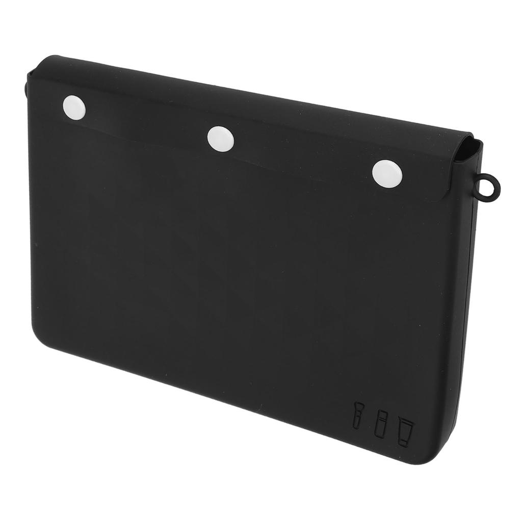 Travel Cosmetic Bag Multifunctional Large Capacity Black Color Portable Silicone Toiletry Bag