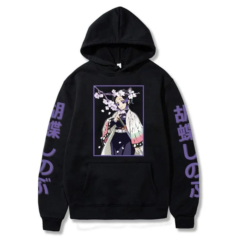 Japanese Animation Autumn Winter Hoodie Shinobu Kocho Sweatshirts Cozy Tops Sweatsuit Oversize Sudadera Hoodies