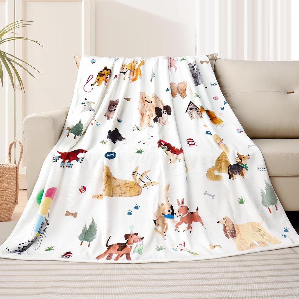 Dog Blanket Watercolor Puppy Animal Themed Throw Blanket Ultra Soft Pet Blanket Gifts for Dog Lover Throw Cozy Flannel Bed Cover