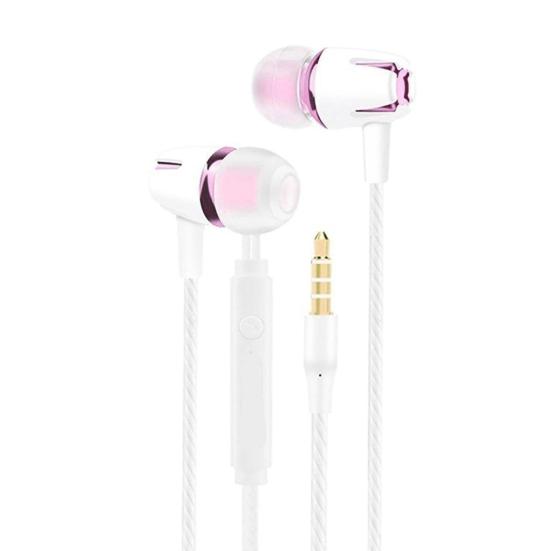 Fone de ouvido intra-auricular de 3,5 mm com graves pesados e fone de ouvido com fio de plástico moderno para smartphone